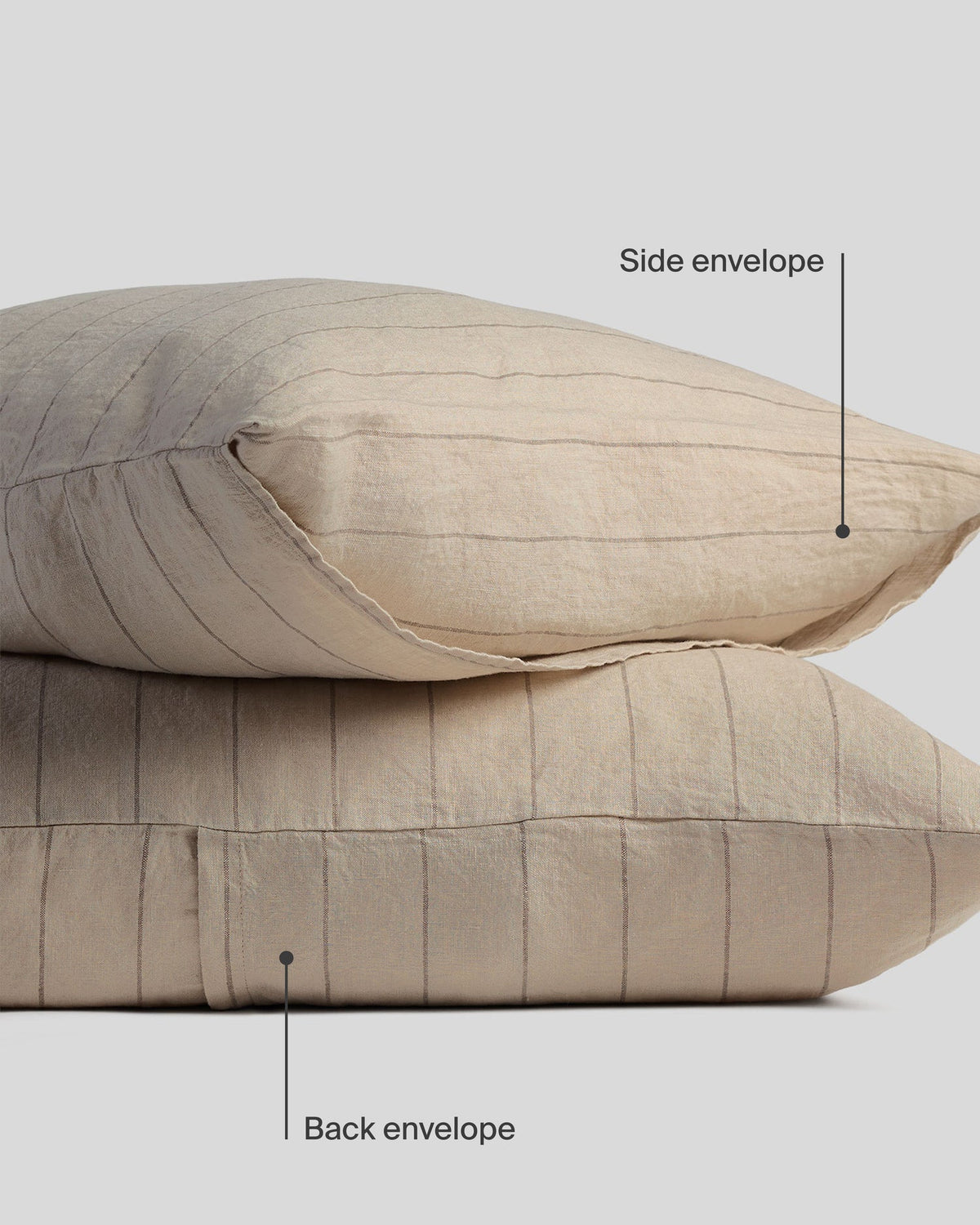 Linen Pillowcase Set (Bone Stripe) - Image 6