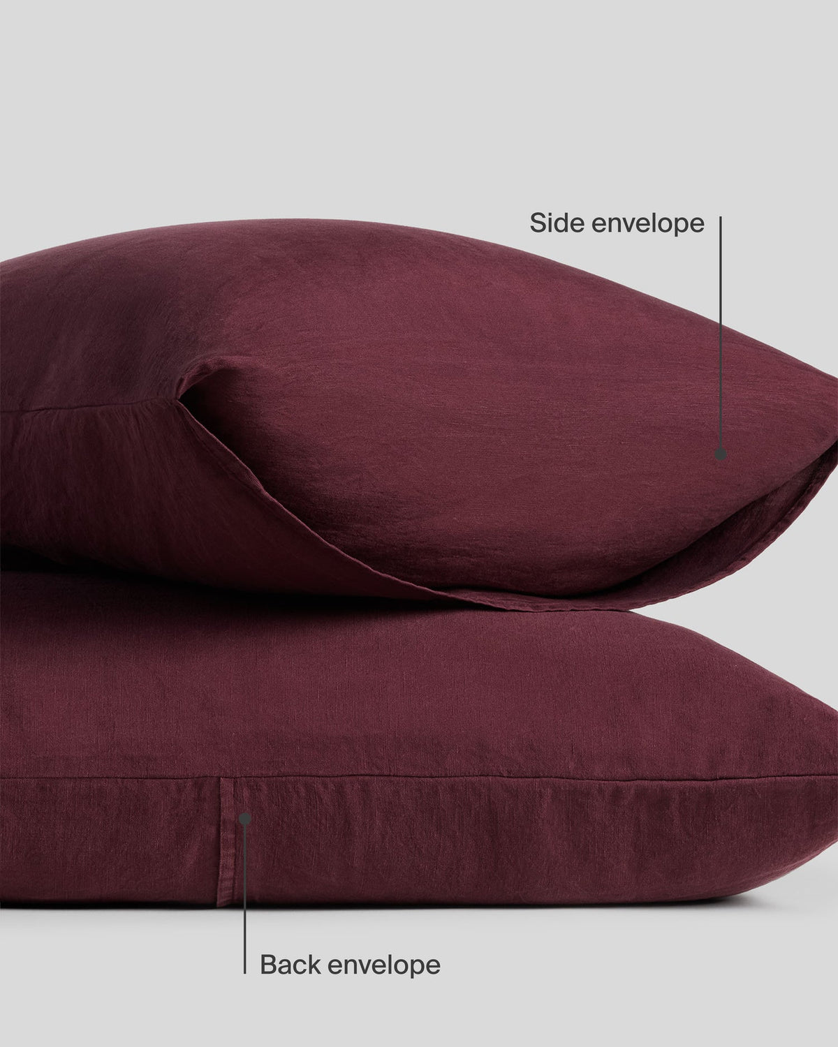Linen Tencel Pillowcase Set (Garnet) - Image 7