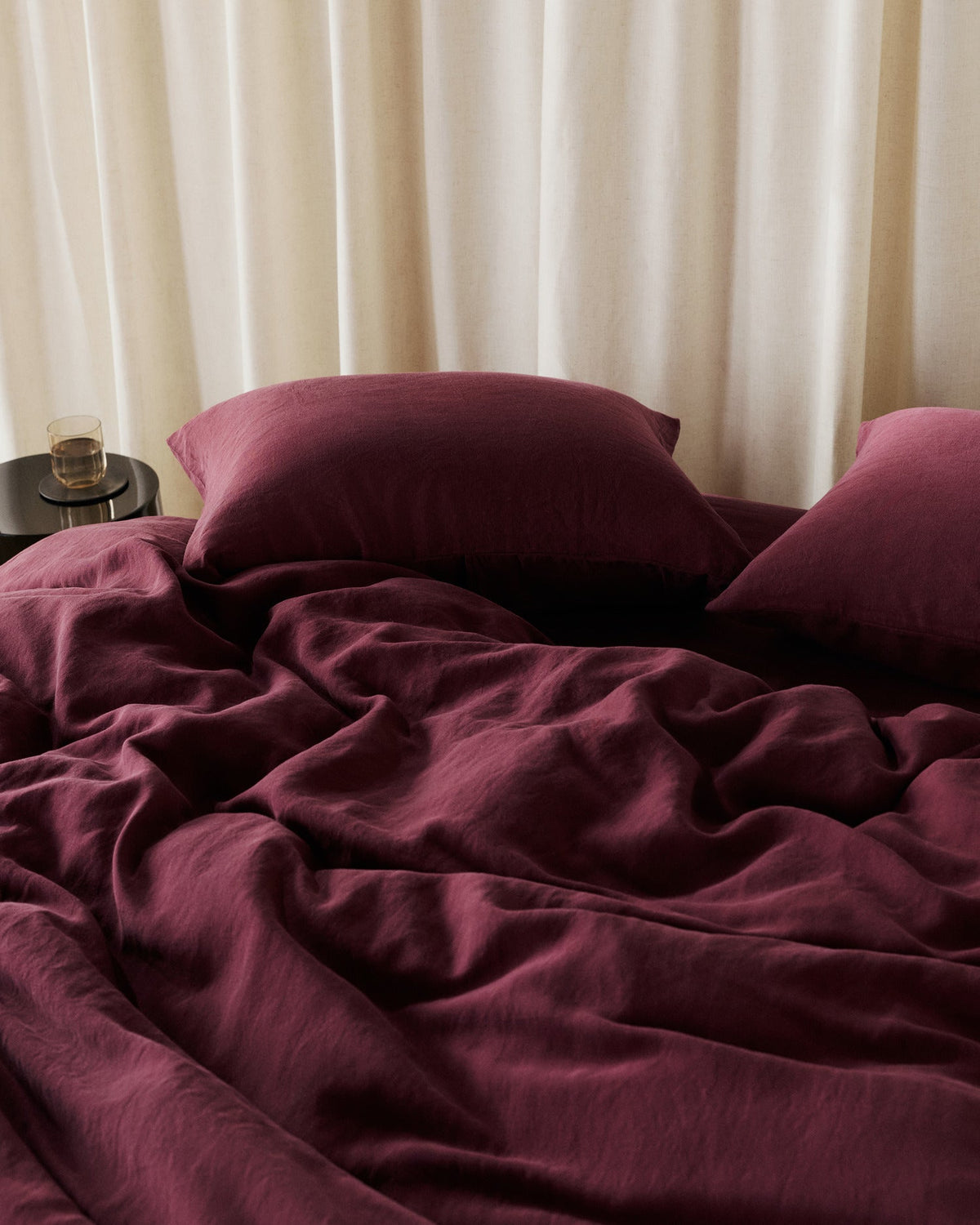 Linen Tencel Pillowcase Set (Garnet) - Image 2