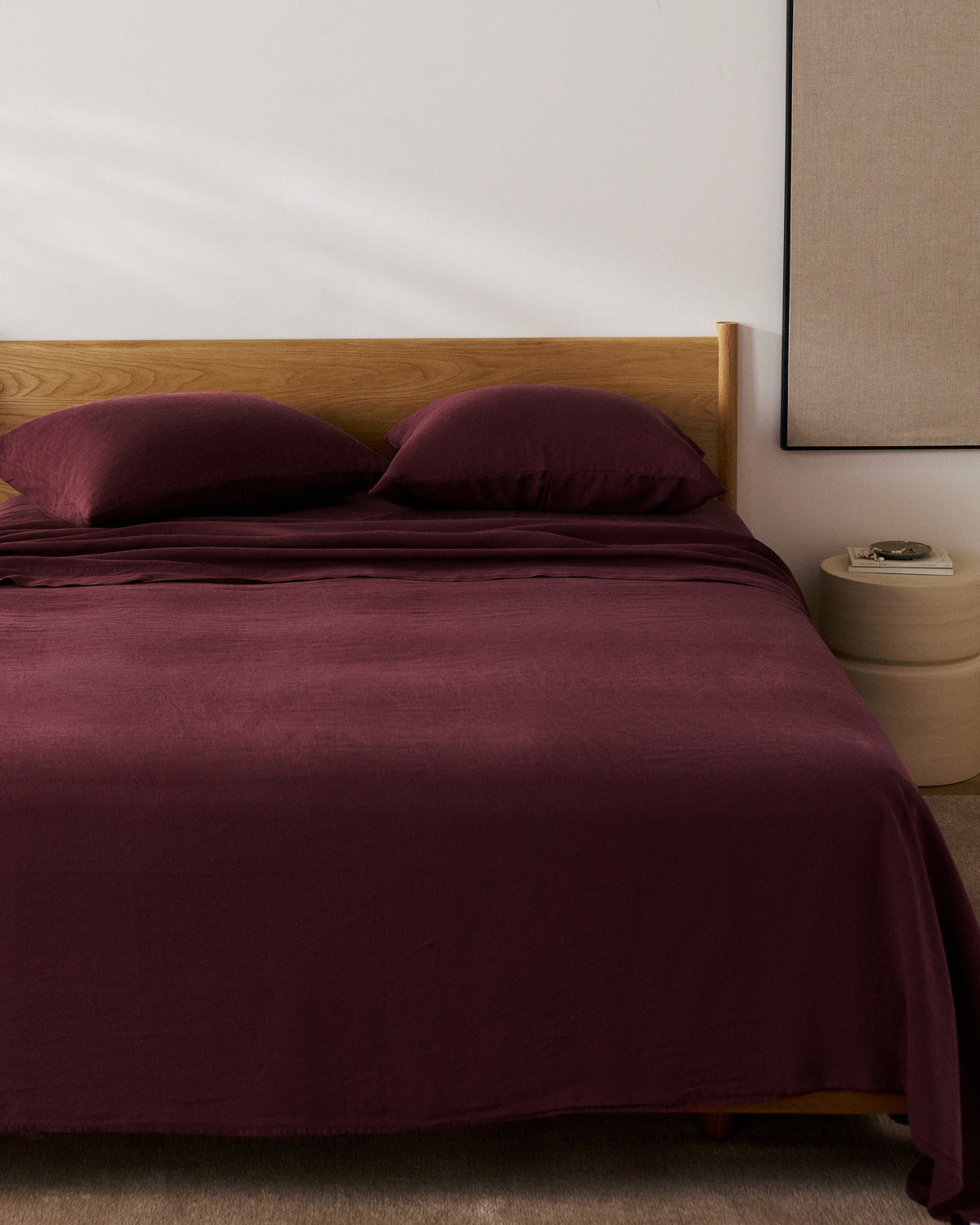 Linen Tencel Top Sheet (Garnet) - Image 4