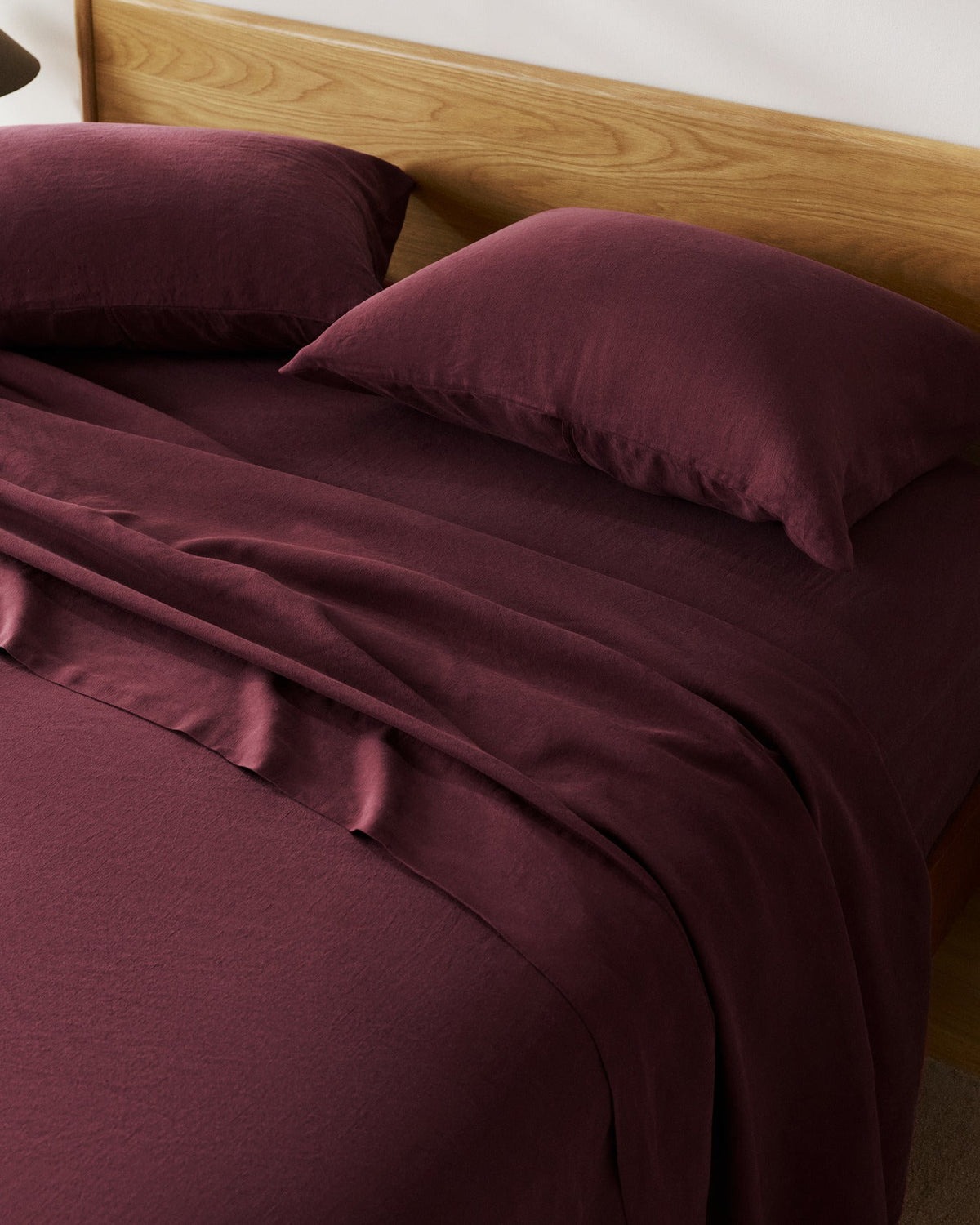 Linen Tencel Sheet Set - Garnet K/CK - Image 2