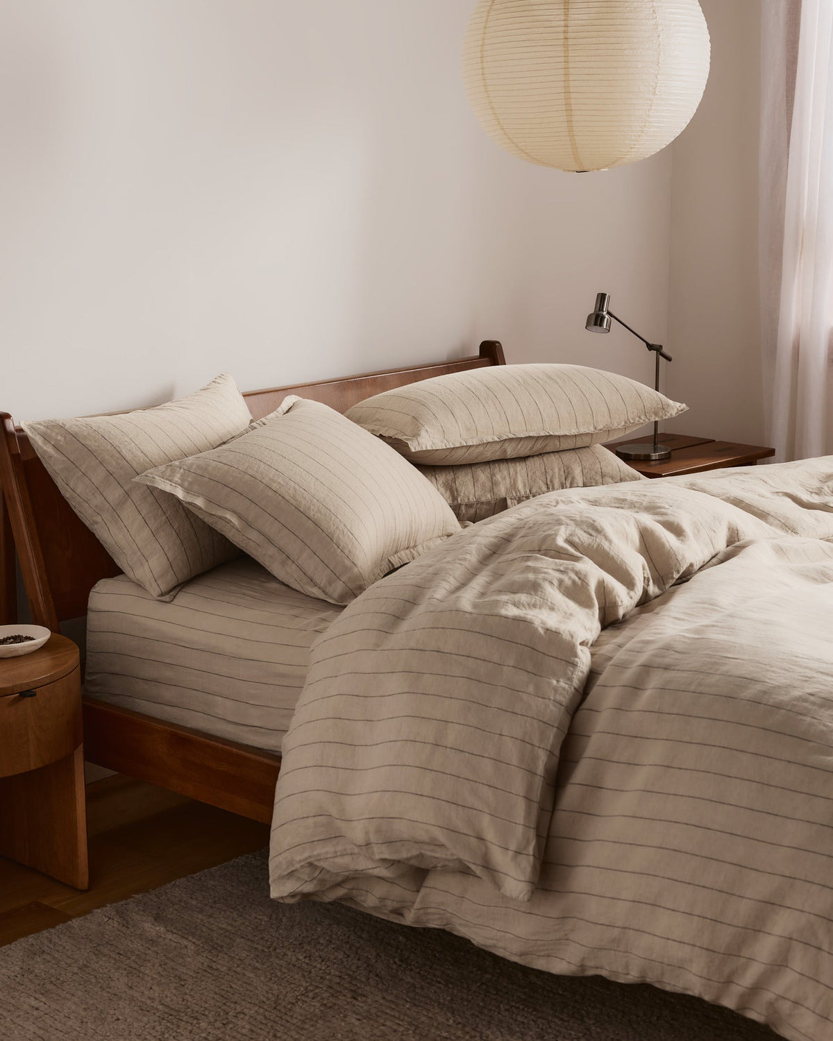 Linen Sham Set (Bone Stripe) - Image 2