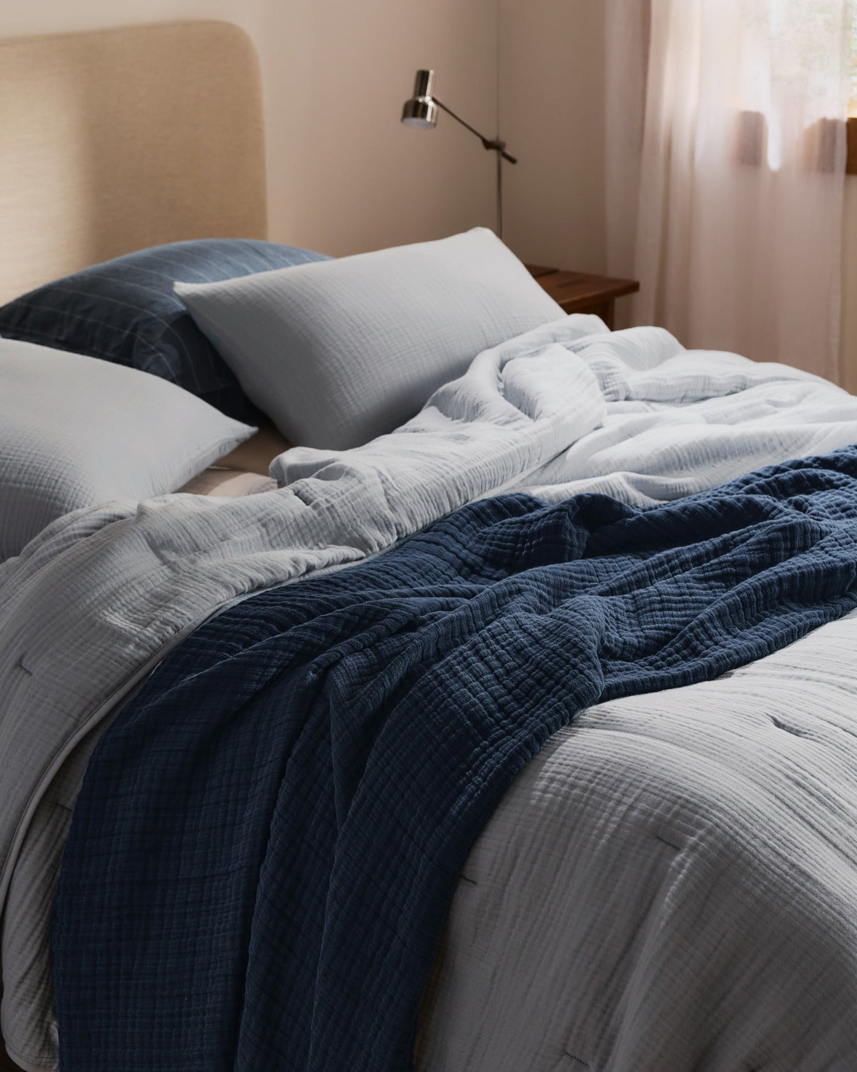 Cloud Linen Gauze Throw (Ink) - Image 4