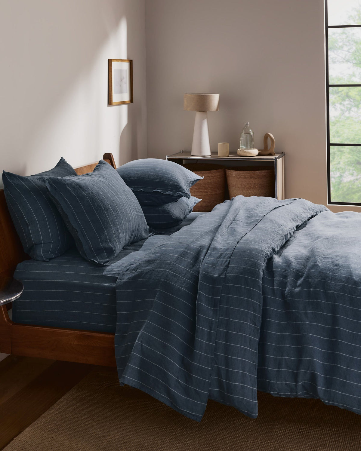 Linen Sheet Set - Dusk Stripe F/Q - Image 4