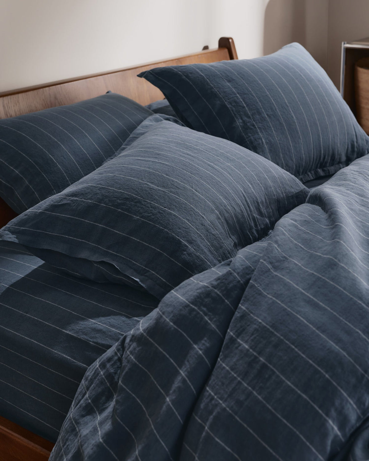 Linen Duvet Cover Set - Dusk Stripe F/Q - Image 4