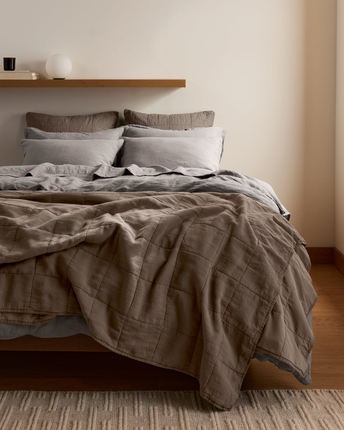Linen Fitted Sheet (Pebble) - Image 4