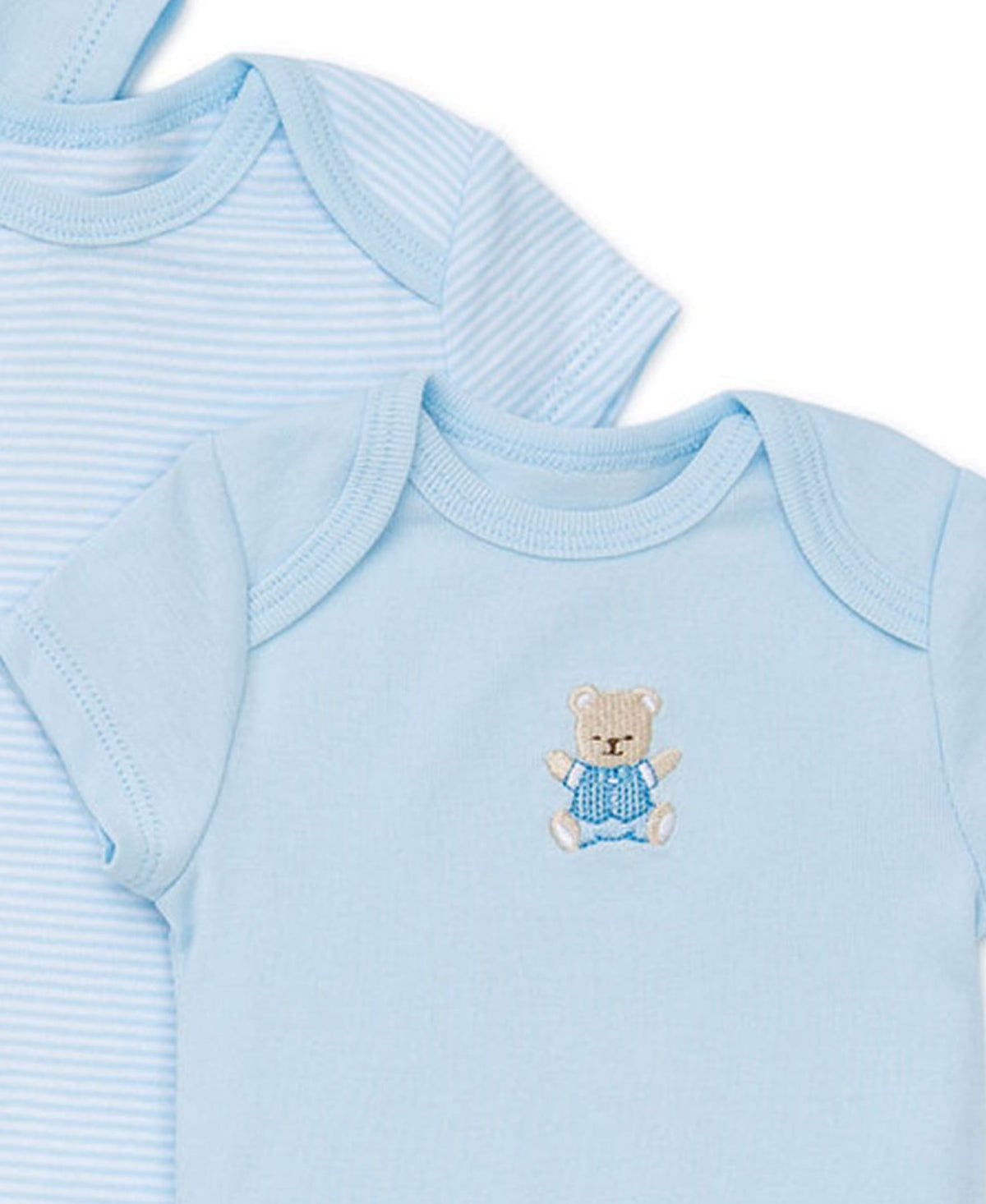 Little Me Cute Bear 3-Pack Bodysuits - Blue Multi, 3M - Image 3