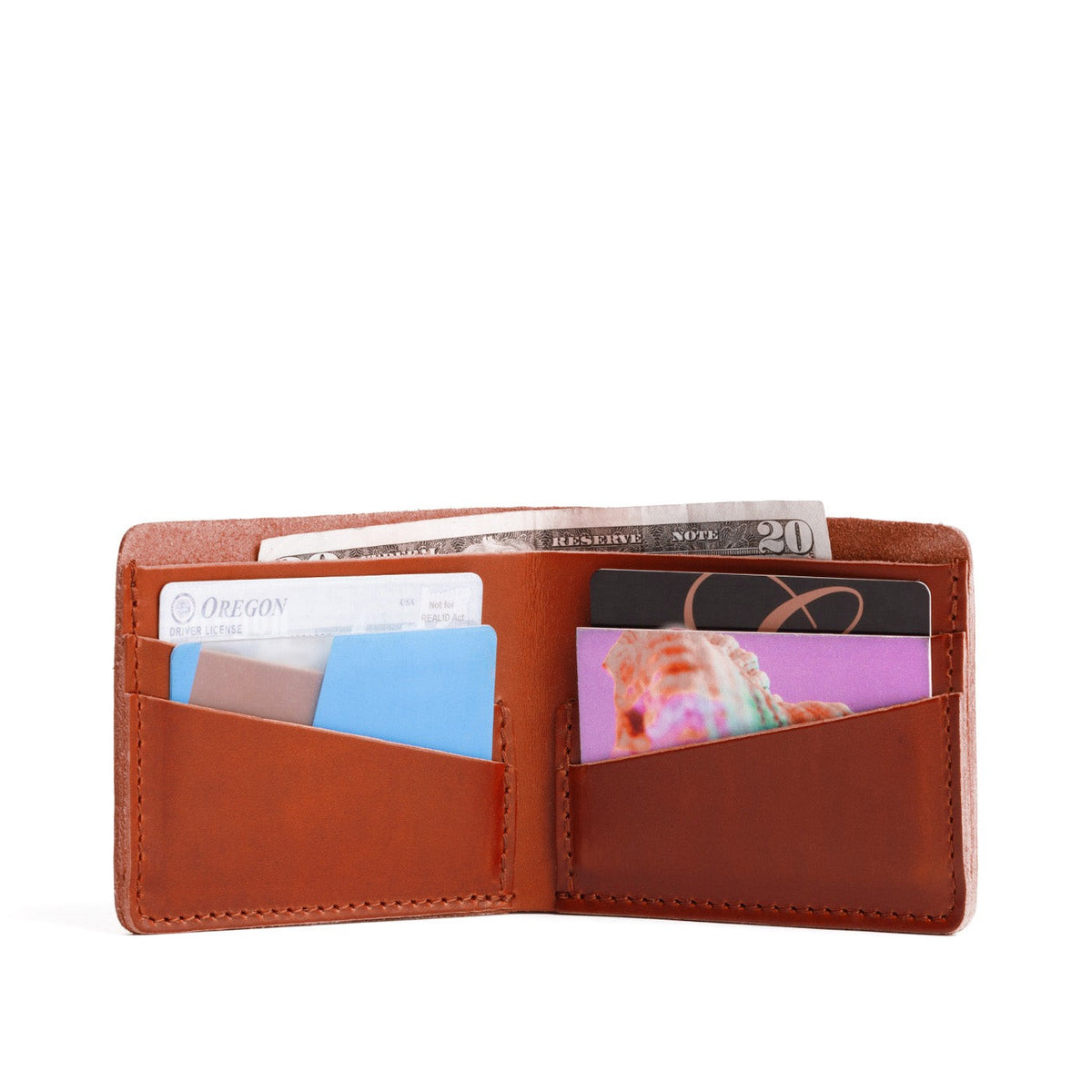 Bifold Leather Wallet - Madrone