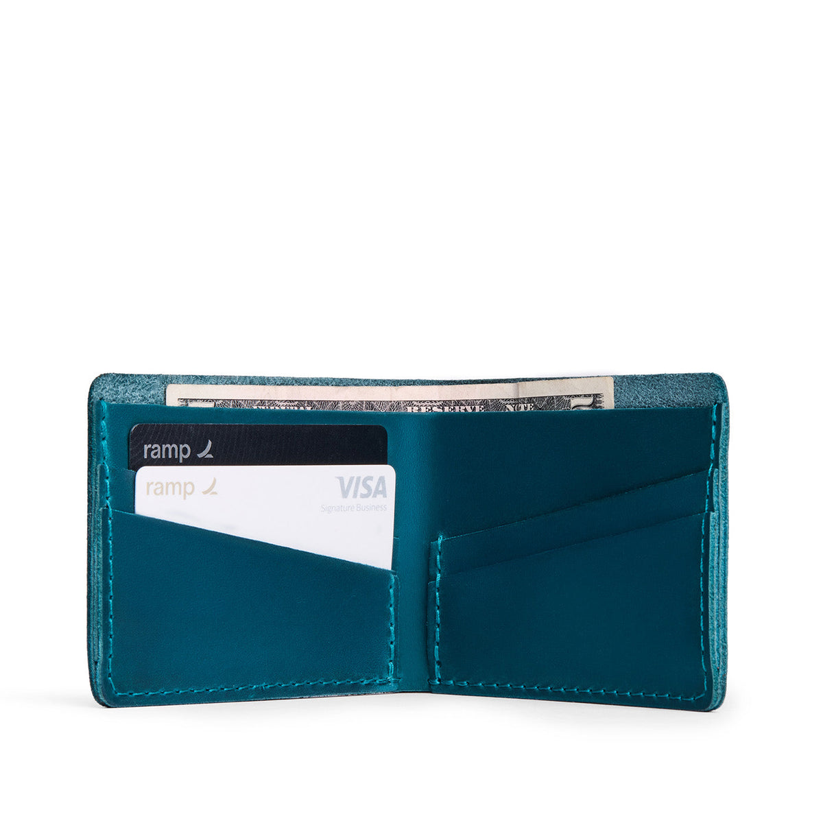 Bifold Leather Wallet - Westward Blue