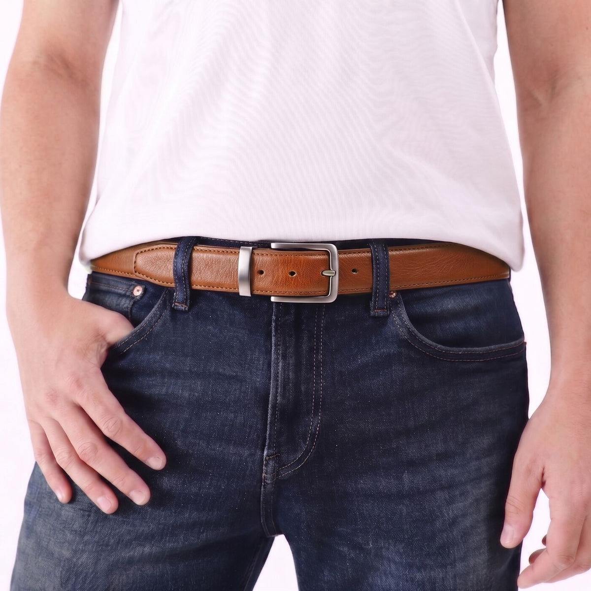 Men's Italian Reversible Leather Belt - Image 8