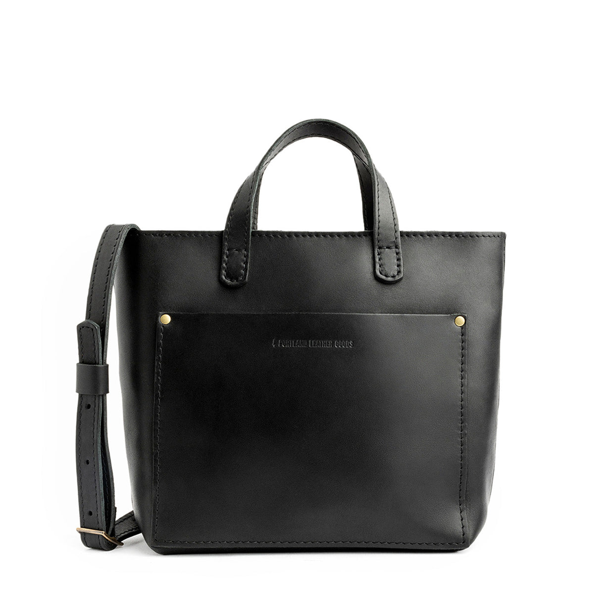 Mini Crossbody Tote - Black / Zipper