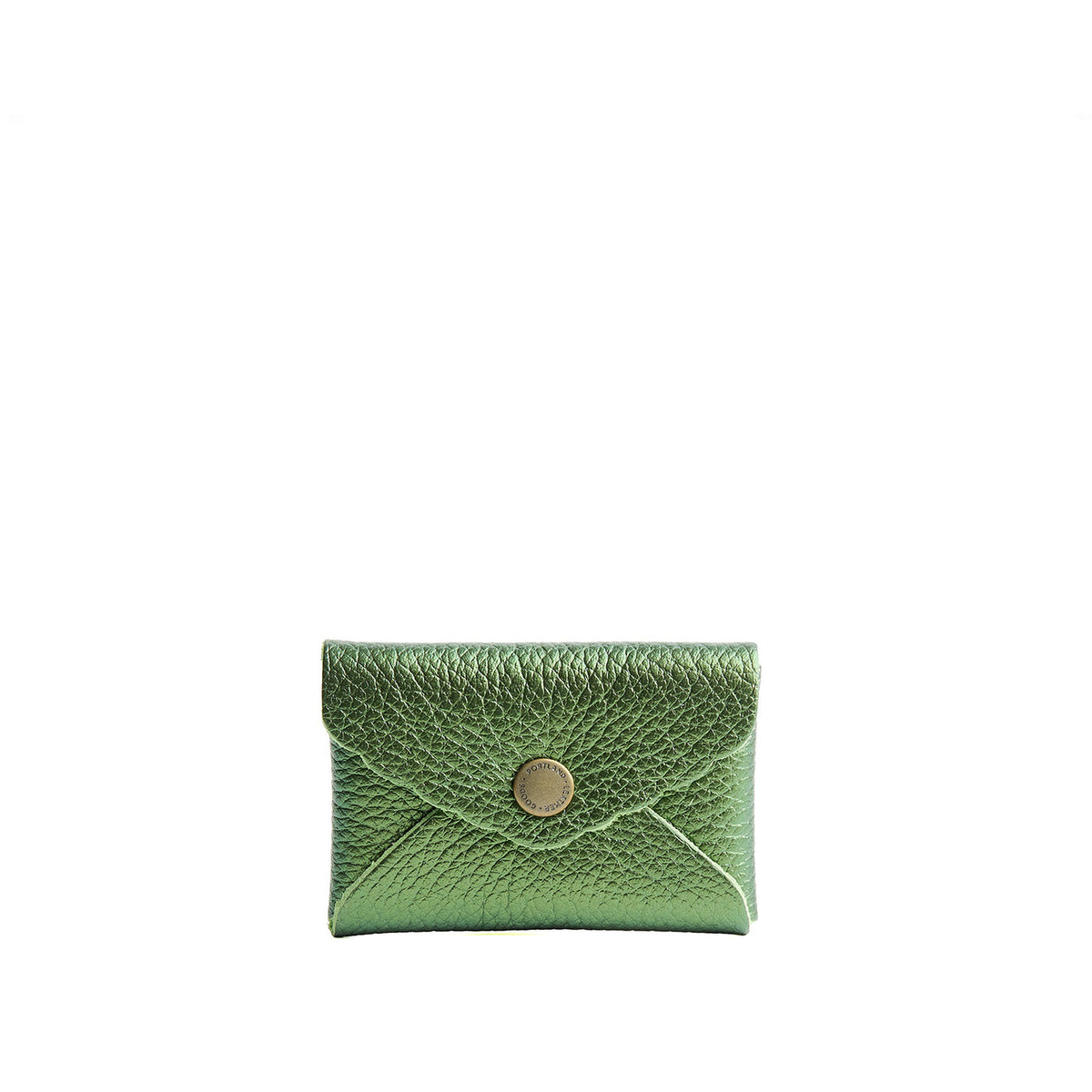 'Almost Perfect' Mini Daisy Wallet - Metallic Greench