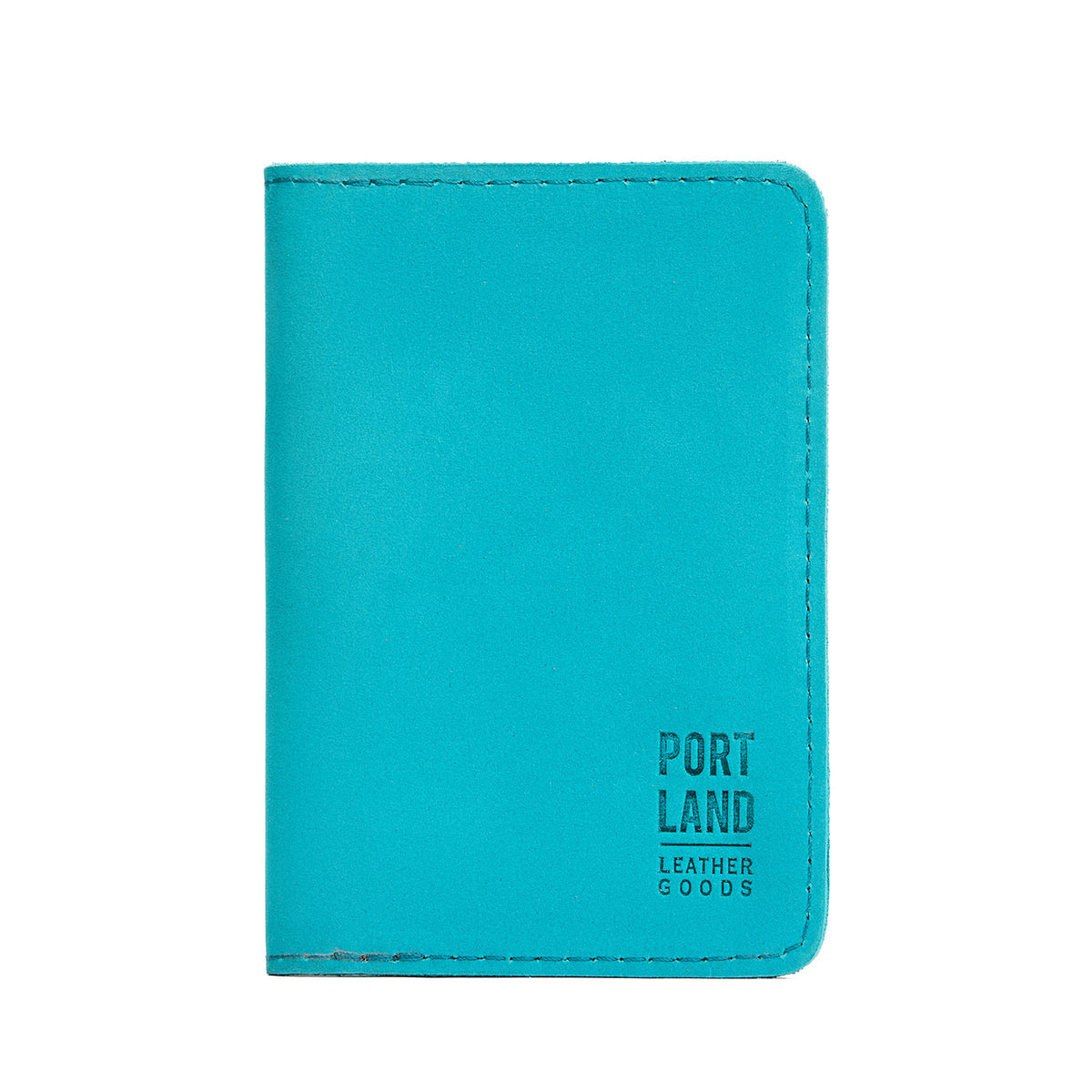 'Almost Perfect' Leather Modern Passport Holder - Aquamarine