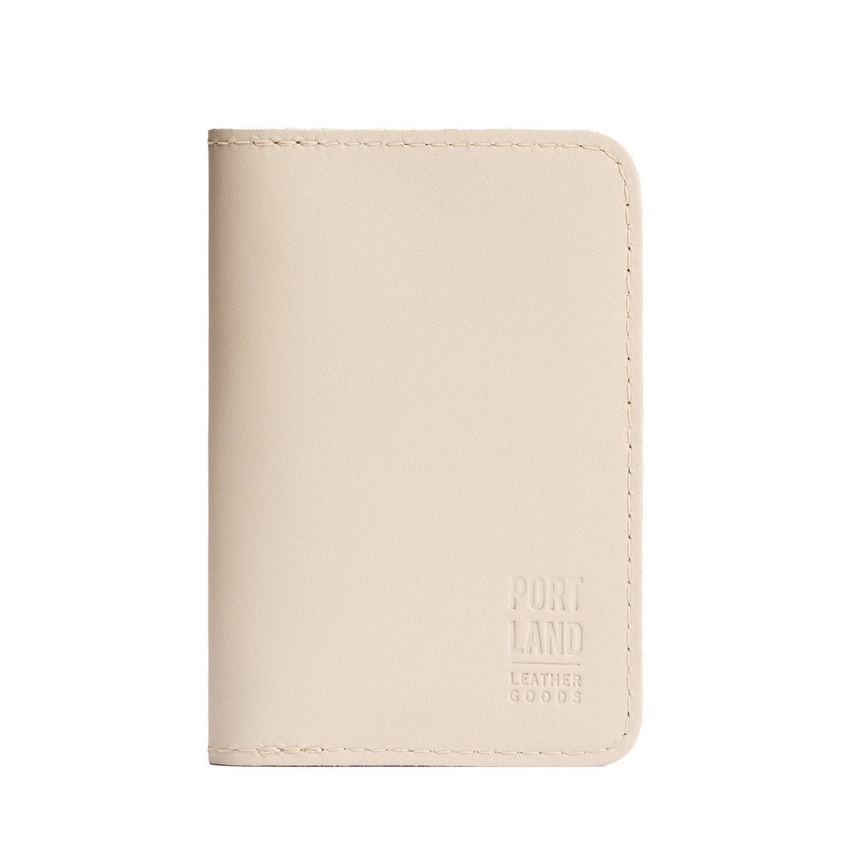 'Almost Perfect' Leather Modern Passport Holder - Bone