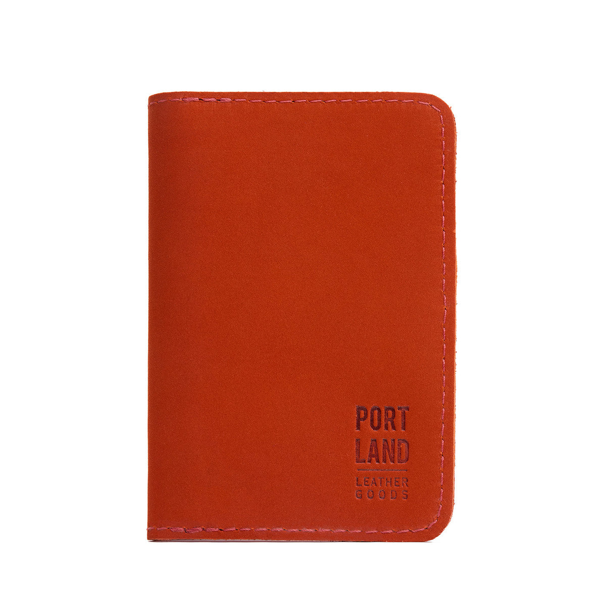 'Almost Perfect' Leather Modern Passport Holder - Paprika