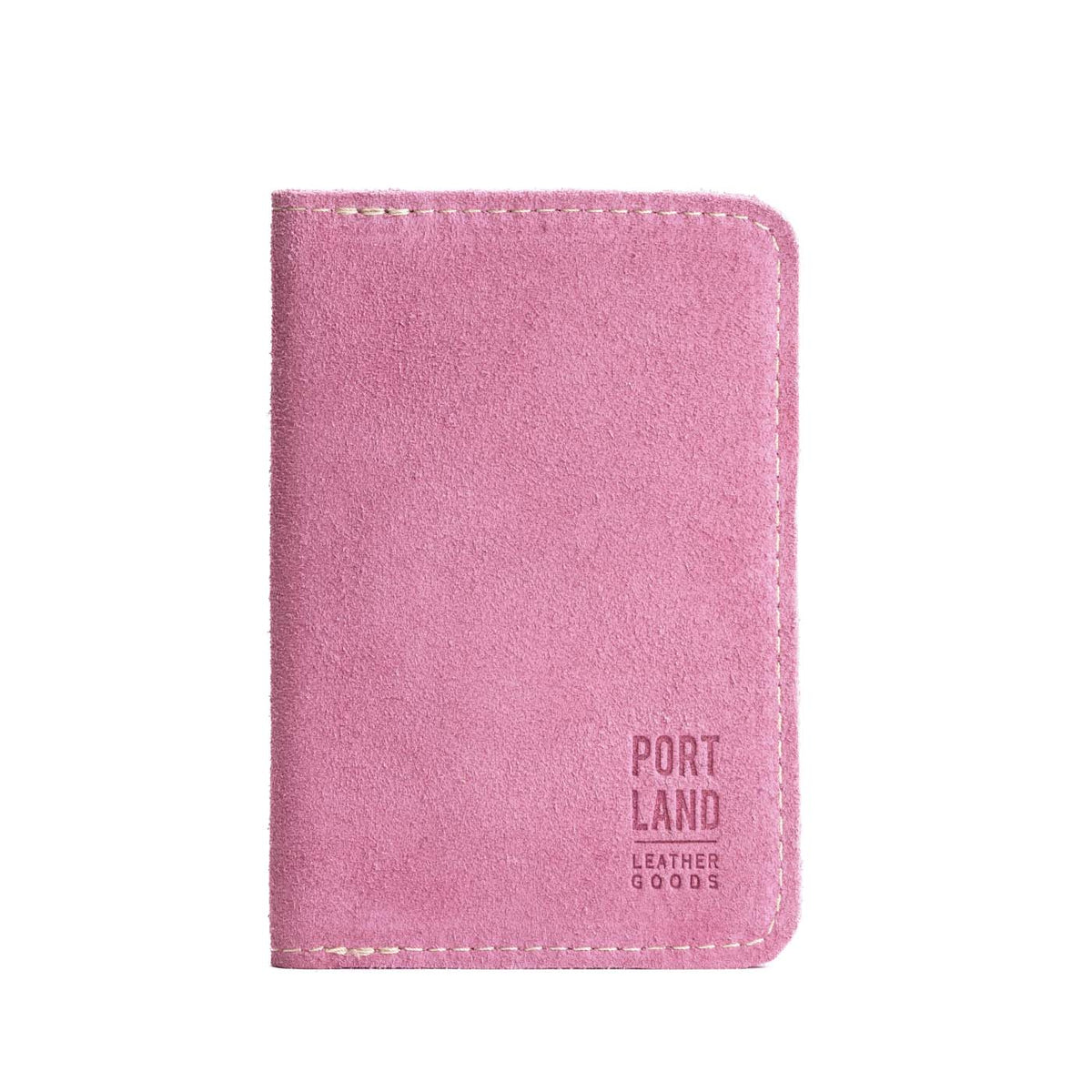 'Almost Perfect' Leather Modern Passport Holder - Pink Suede