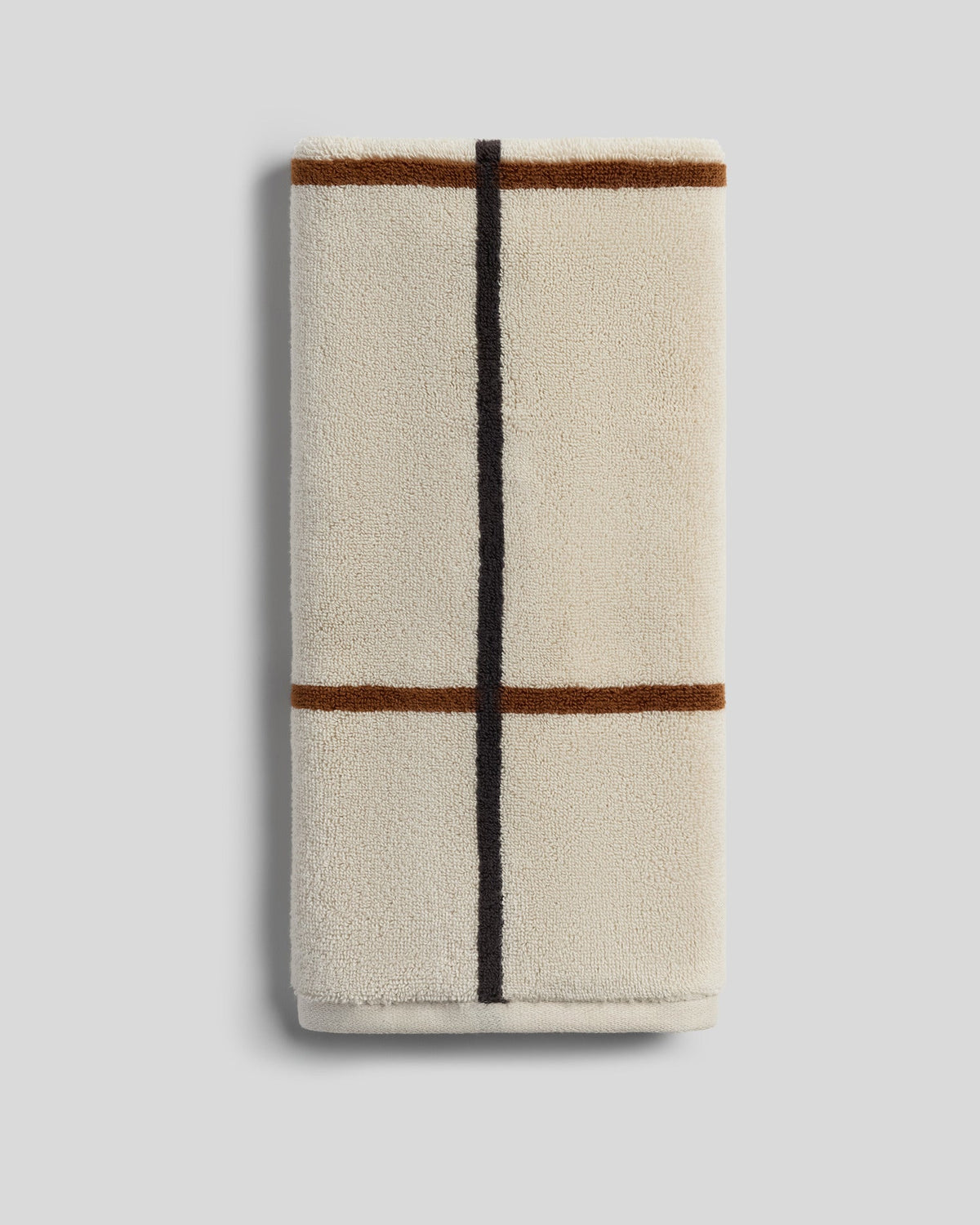 Organic Plush Towels (Bone Windowpane) - Hand Towel