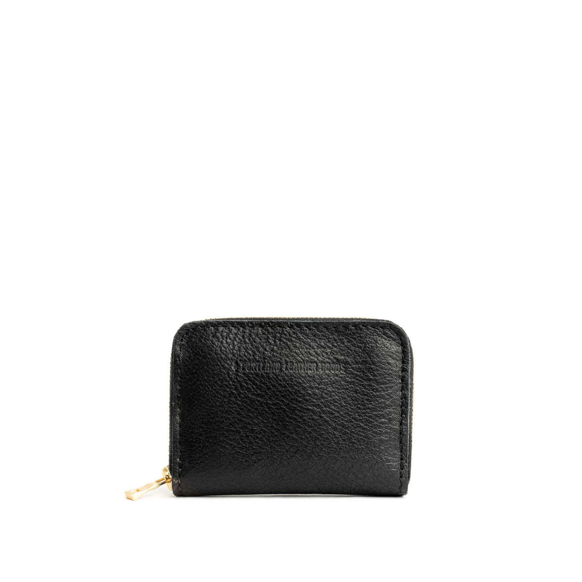 Small Zip Wallet - Pebbled--black