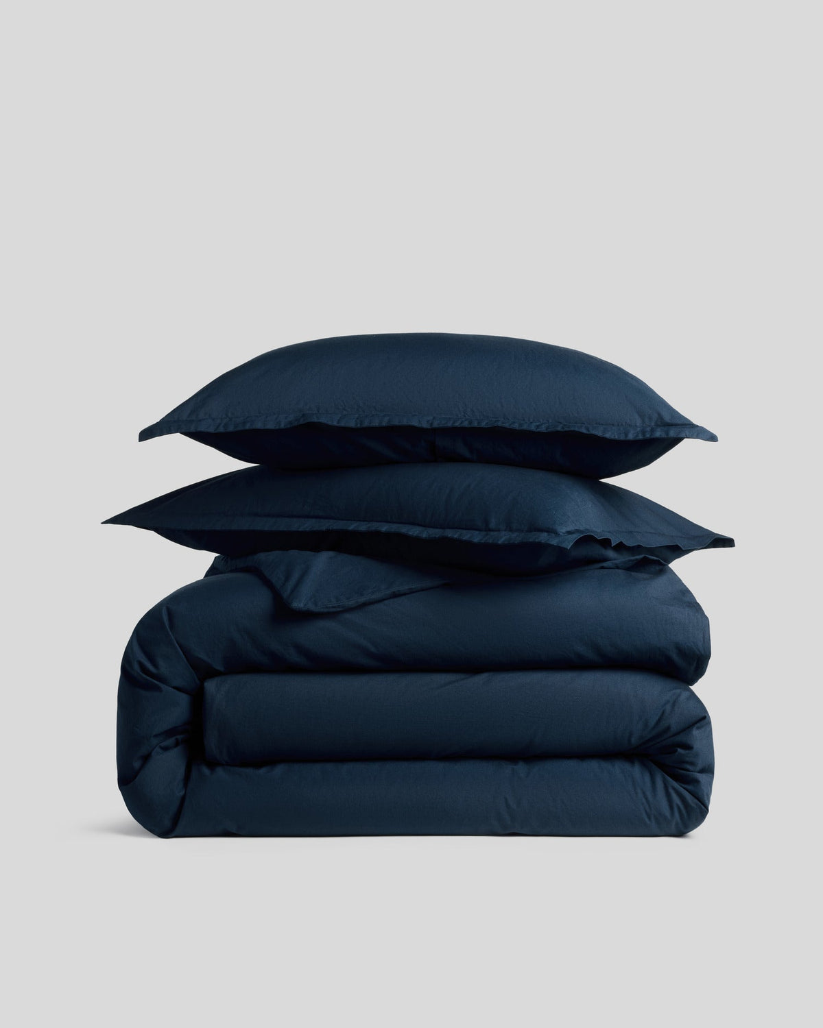 Percale Duvet Cover Set - Ink K/CK