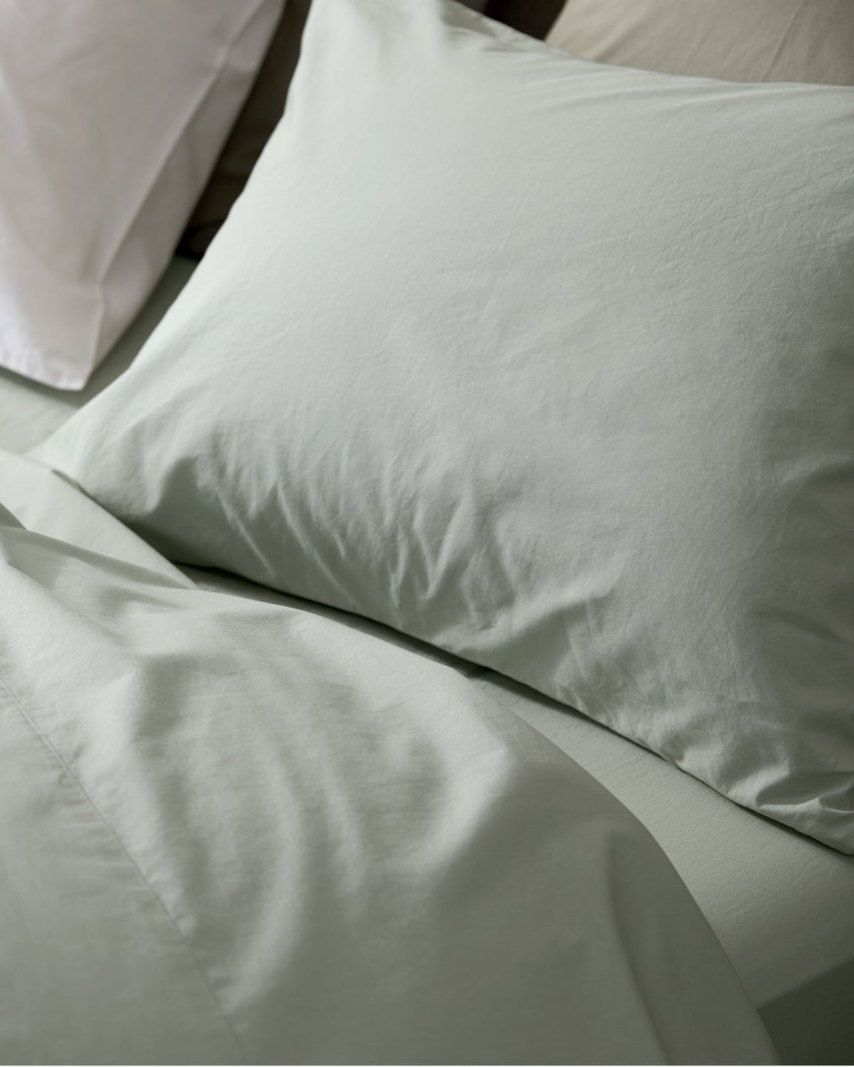 Percale Fitted Sheet - FINAL SALE (Sage) - Image 2