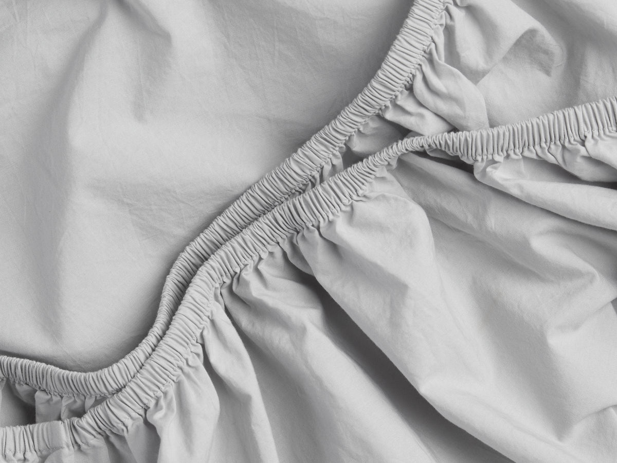 Percale Fitted Sheet - FINAL SALE (Light Grey) - Image 3