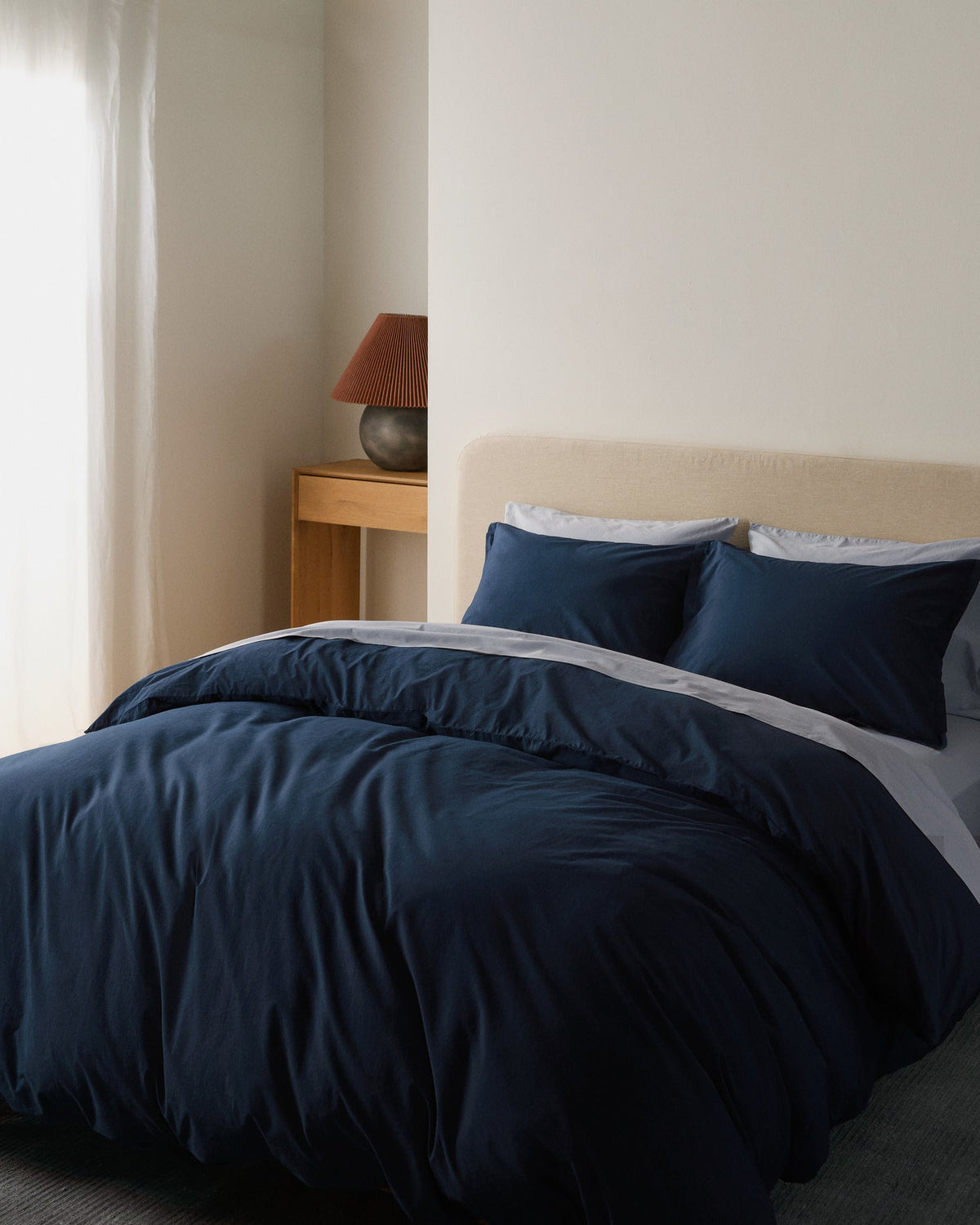 Percale Duvet Cover Set - Ink K/CK - Image 4