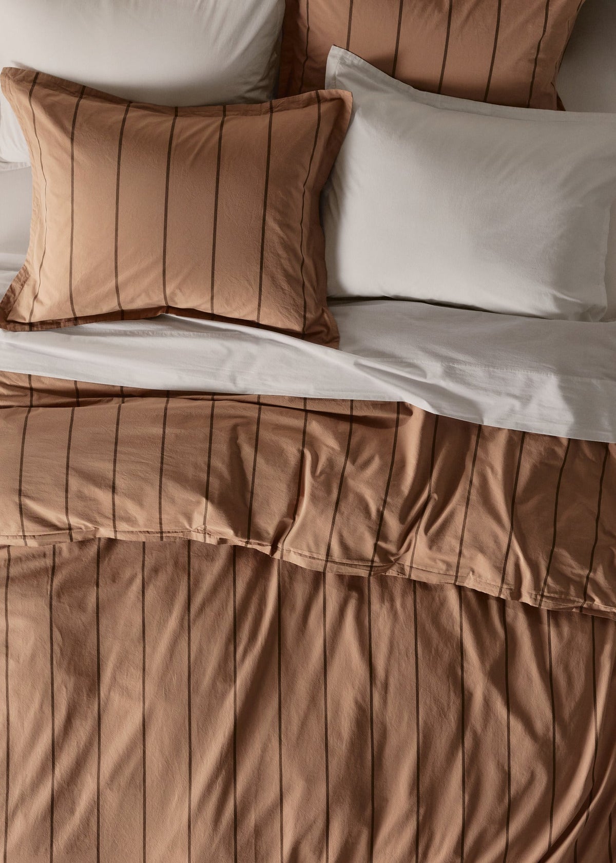 Percale Duvet Cover Set - Adobe Stripe TW/XL - Image 2