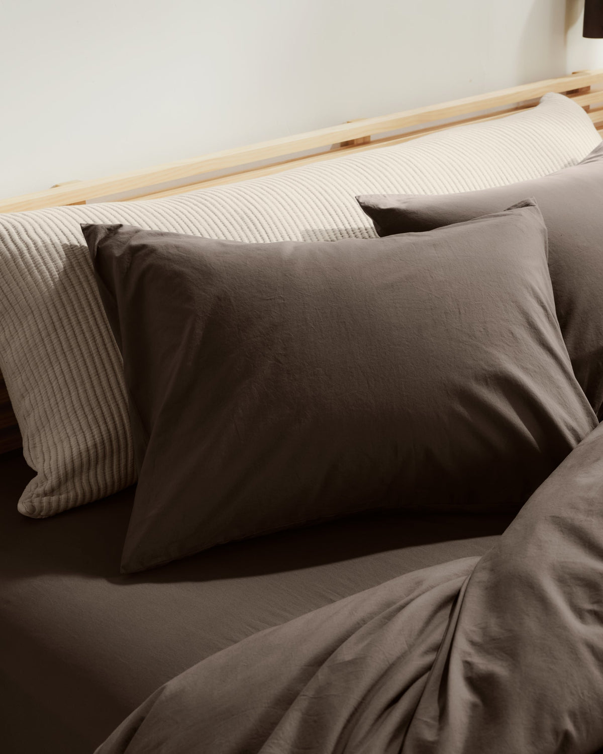 Percale Pillowcase Set (Warm Grey) - Image 2