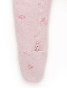 Purebaby Zip Growsuit & Headband Set - Pale Pink Blossom, 0-3M - Image 4