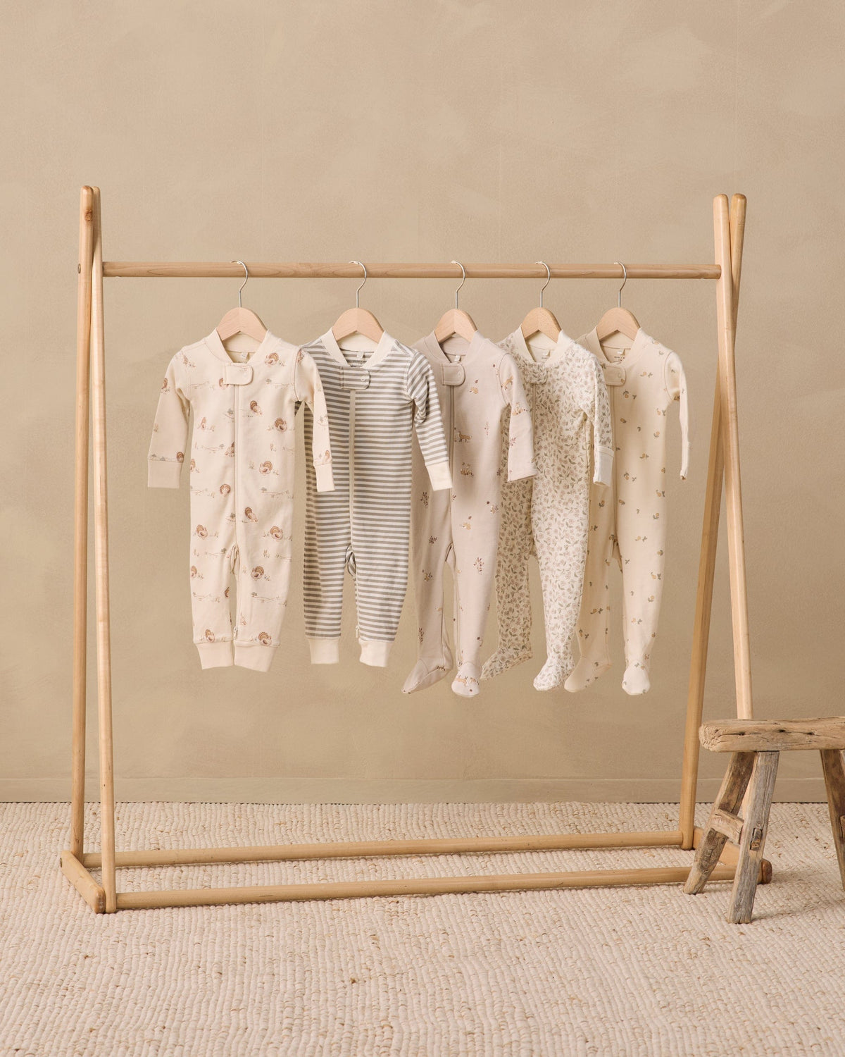 Quincy Mae Zip Long Sleeve Sleeper Footie - Floret, 0-3M - Image 6