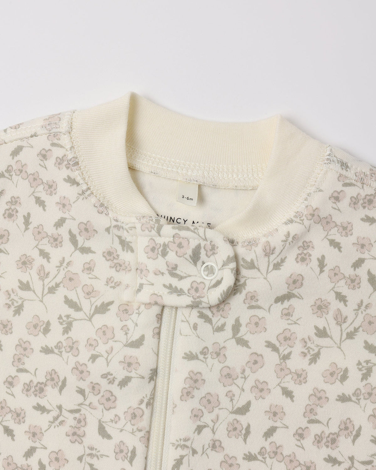 Quincy Mae Zip Long Sleeve Sleeper Footie - Floret, 0-3M - Image 5