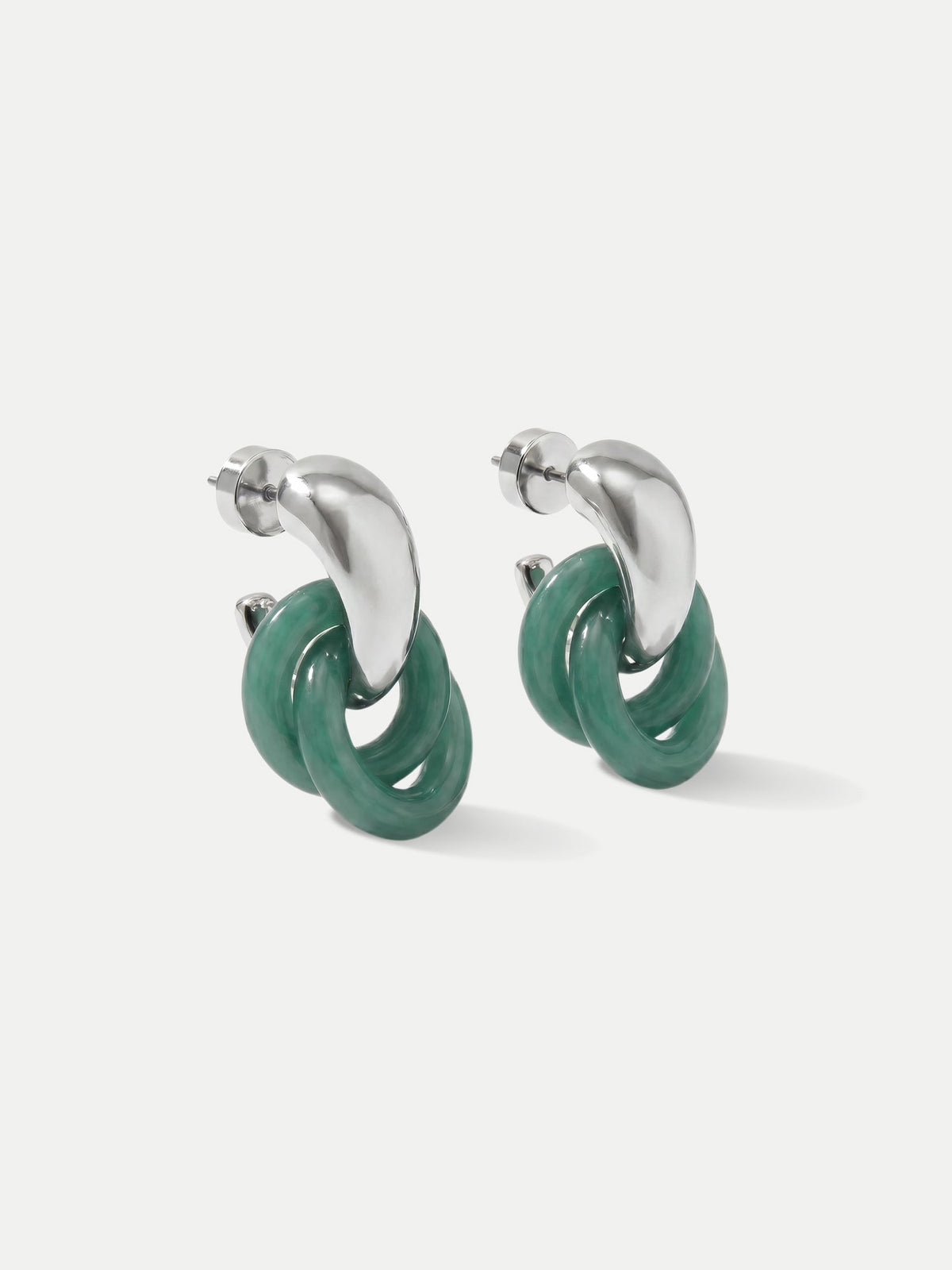 Resin Link Drop Hoop Earring - Image 4