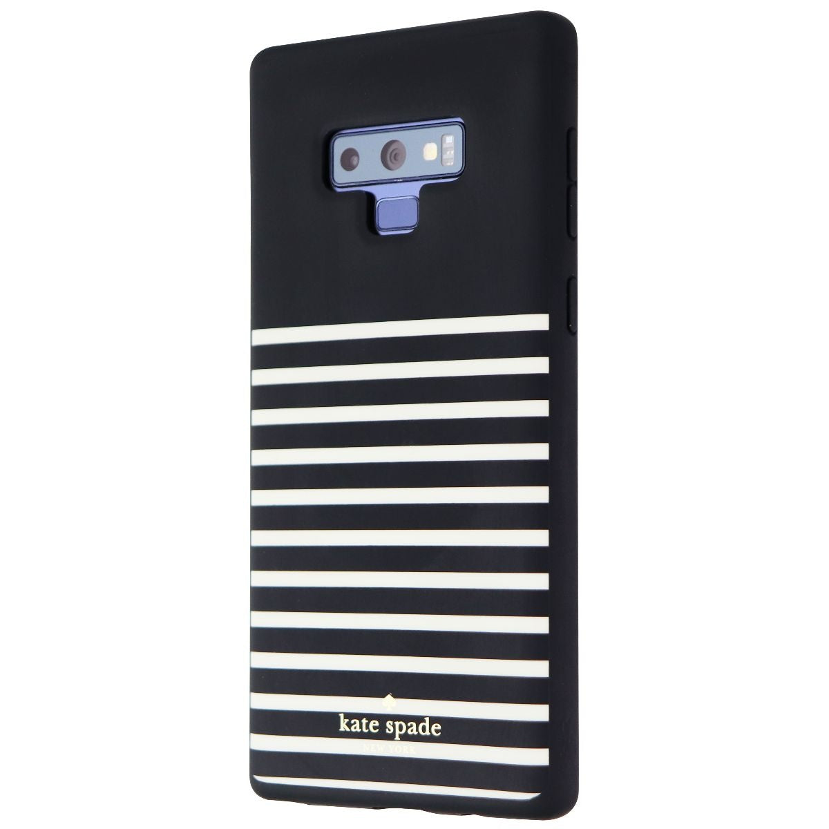 Kate Spade Soft Touch Case for Samsung Galaxy Note9 - Feeder Stripe Black/Cream - New