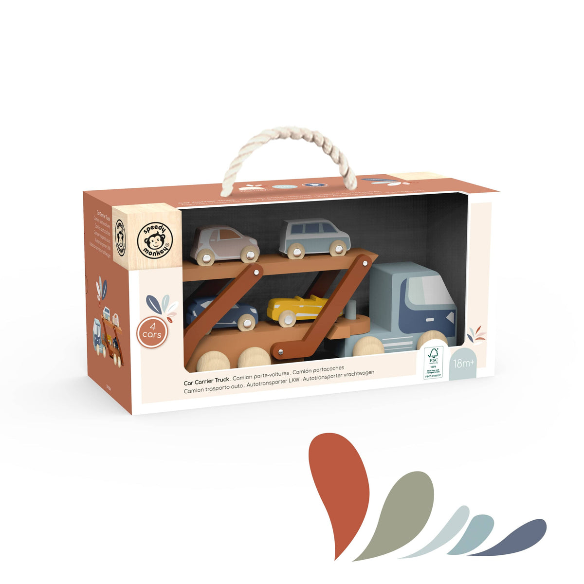 Speedy Monkey Car Carrier Truck with 4 Cars - Image 3