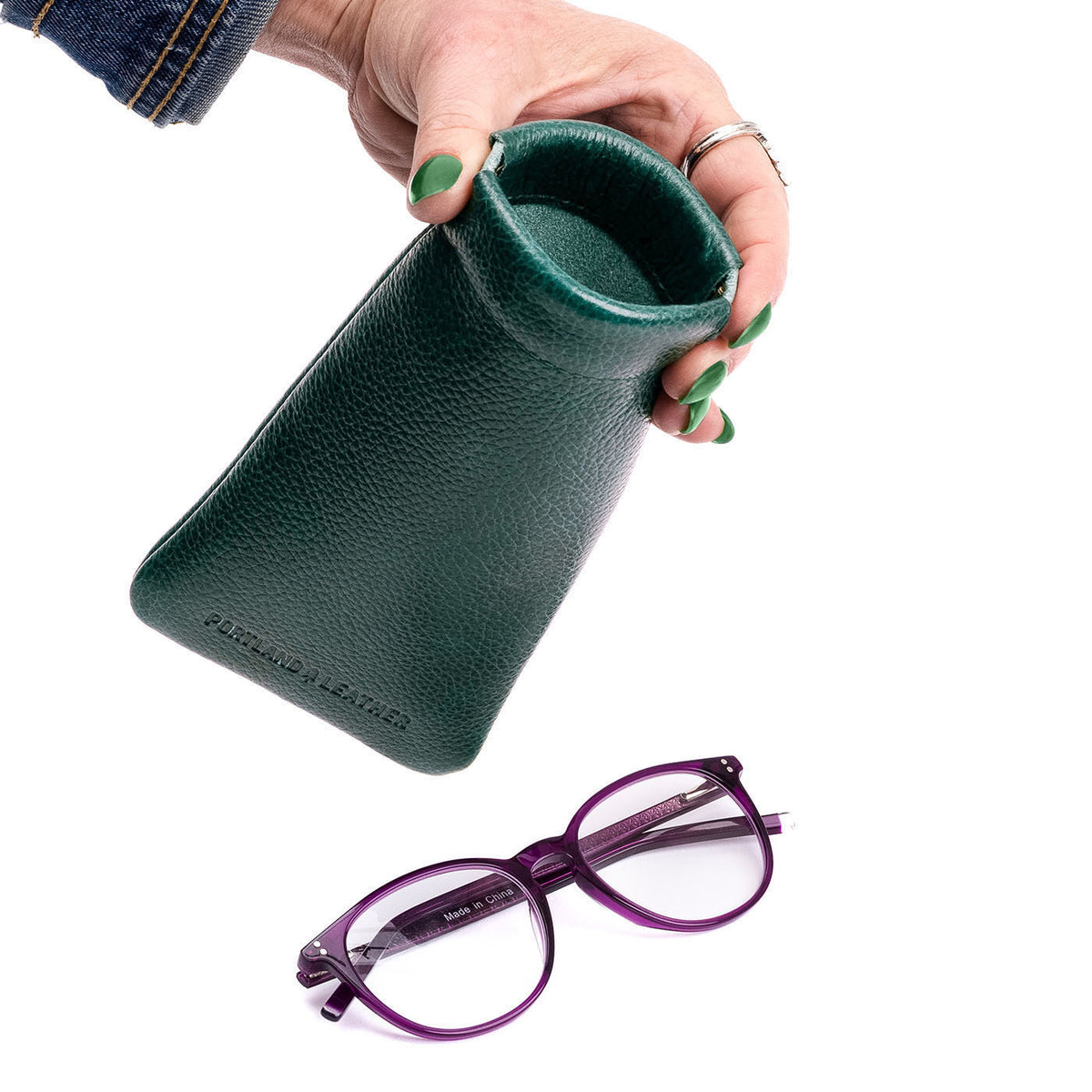 Squeeze Eyeglass Case - Forest Green