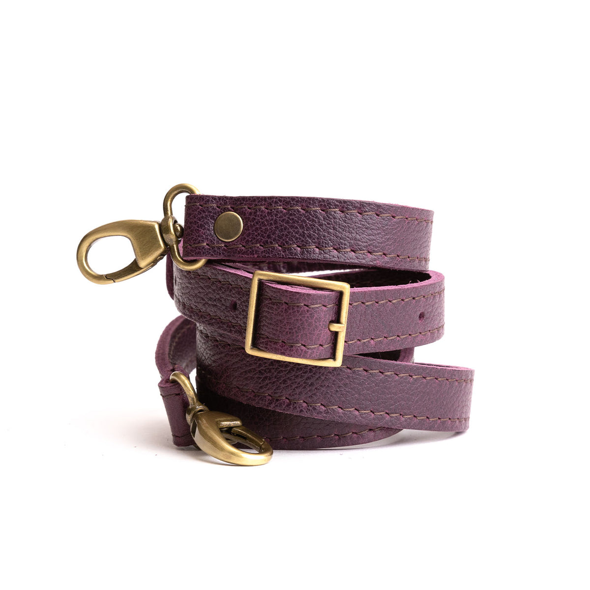 Leather Crossbody Strap - Plum