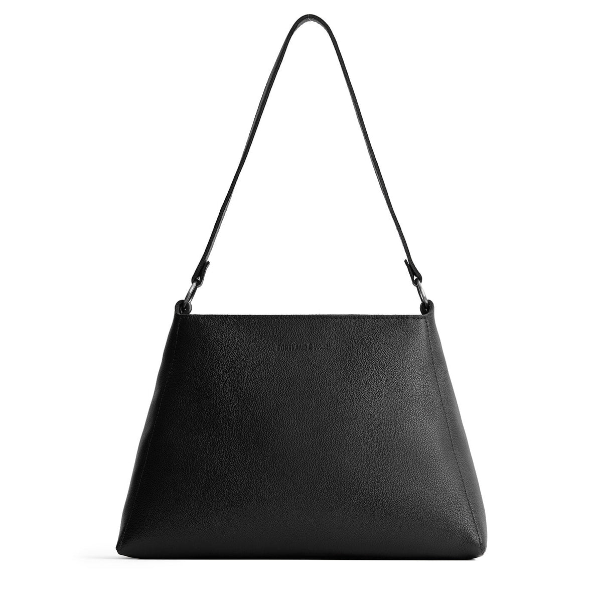 Triangle Shoulder Bag - Pebbled--black / Large