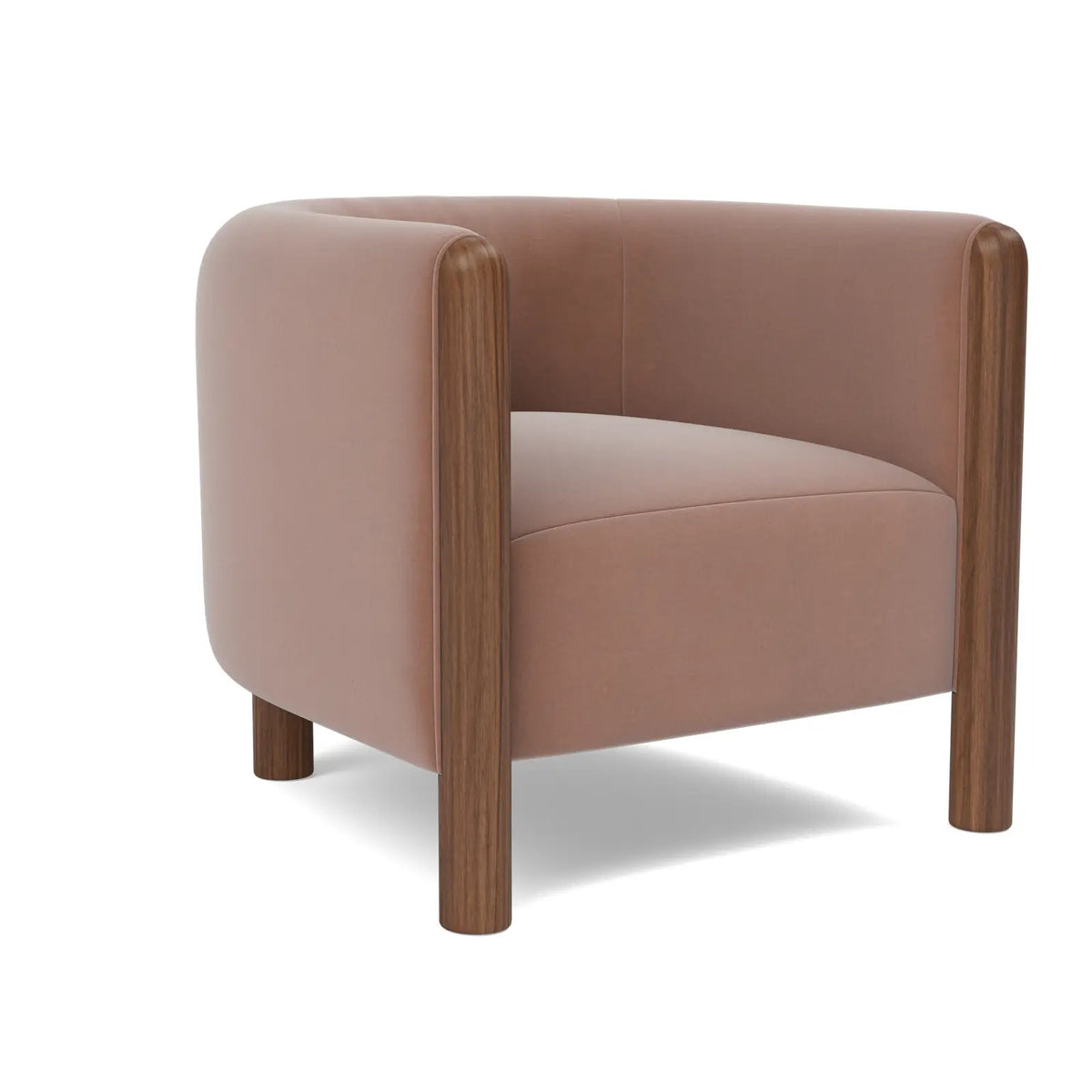 Laurel Armchair - Dusty Mauve / Walnut