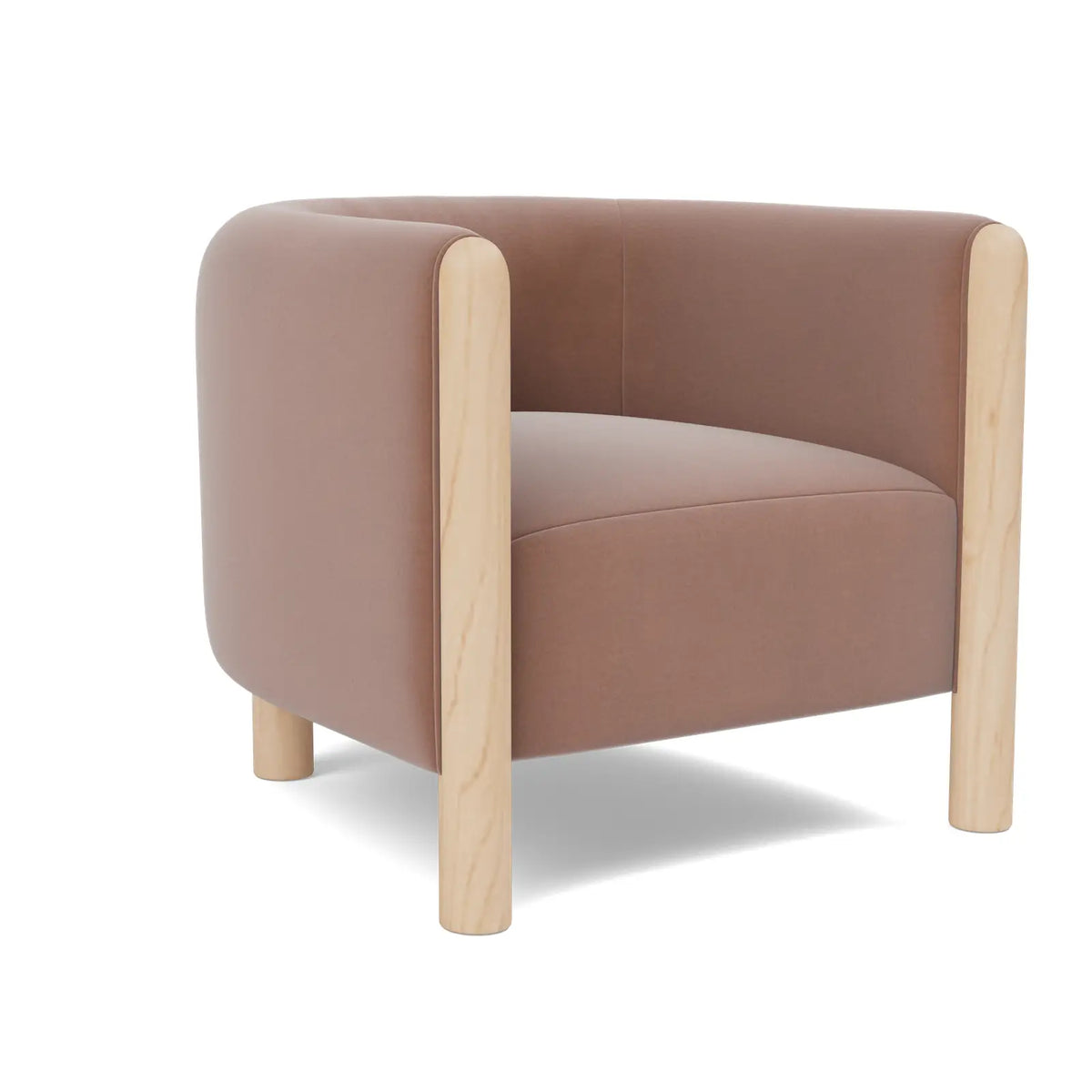 Laurel Armchair - Dusty Mauve / Maple
