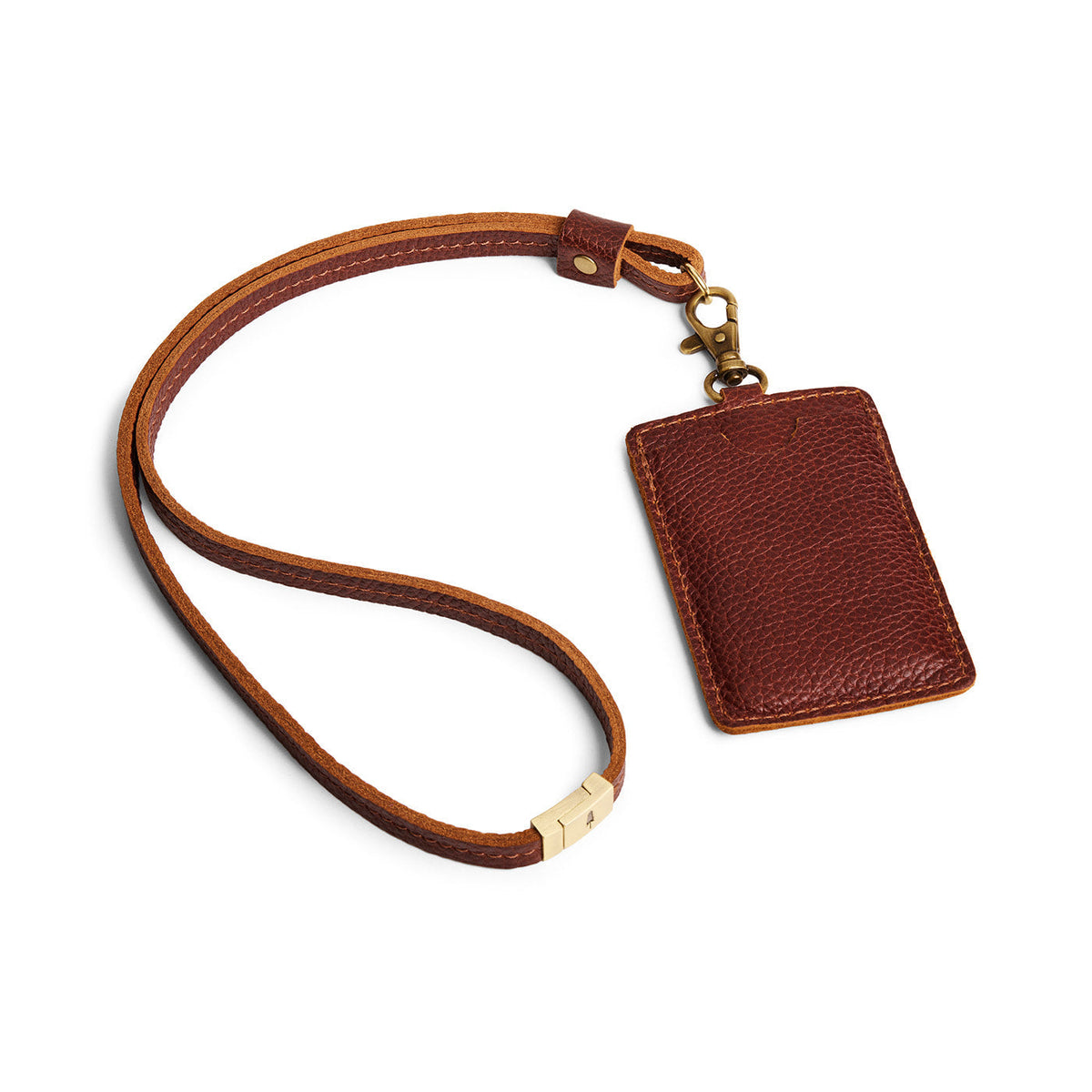 Vertical Lanyard Card Holder - Nutmeg