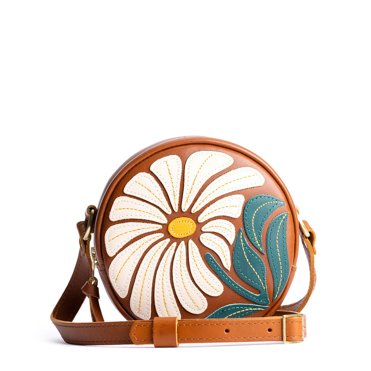 'Almost Perfect' Circle Crossbody - Wildflower Honey / Small