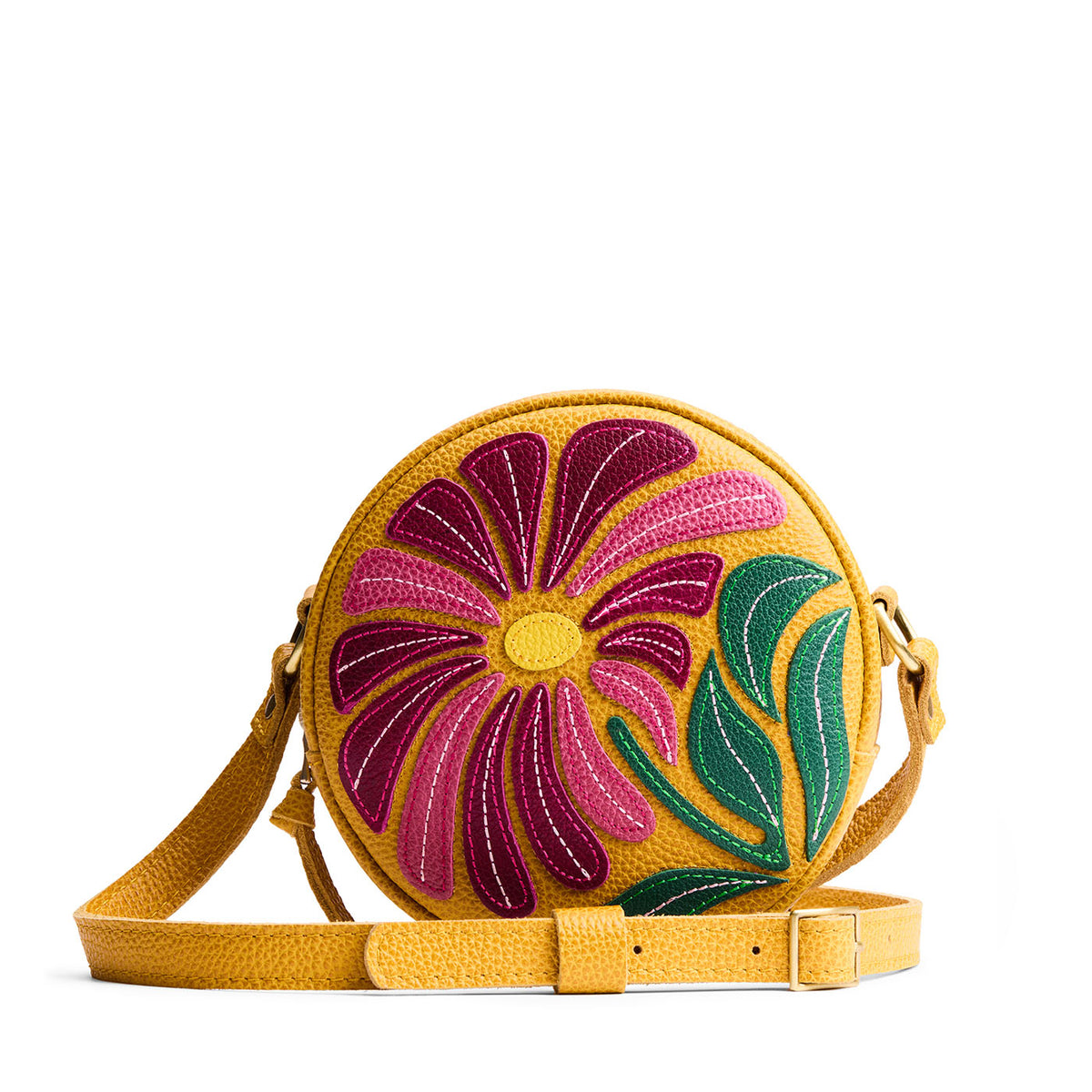 'Almost Perfect' Circle Crossbody - Wildflower Sunshine / Small