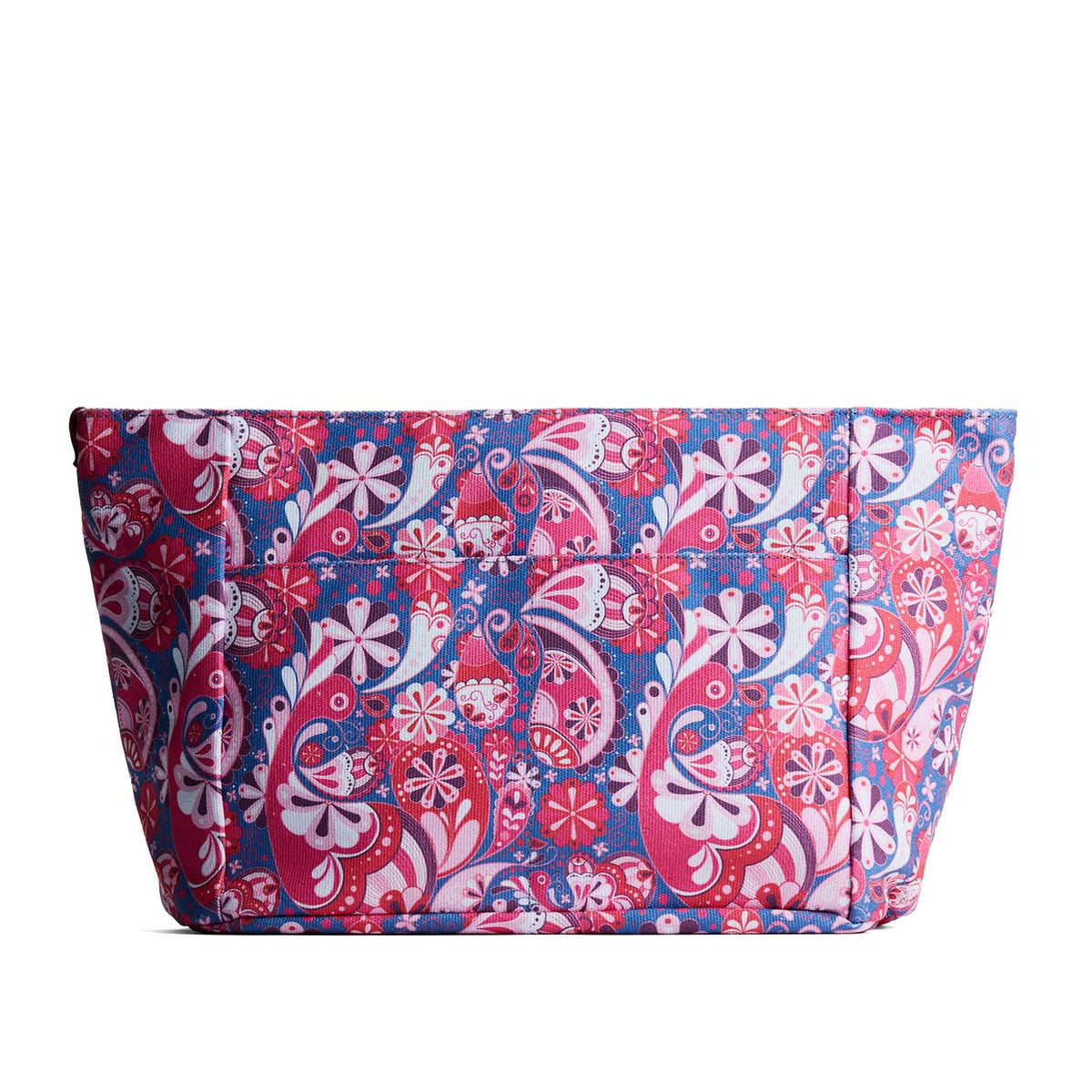 Printed Canvas Purse Organizer - Floralis / Zipper / Large