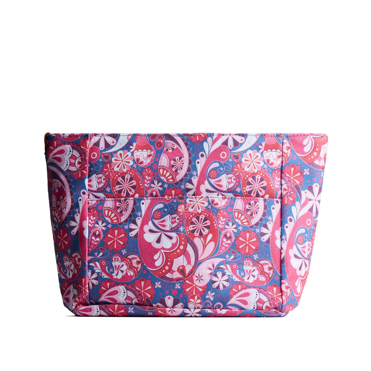 Printed Canvas Purse Organizer - Floralis / Zipper / Medium